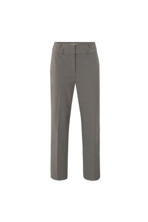 Yaya Trousers with double waistband 990332 Dark taupe grey mel