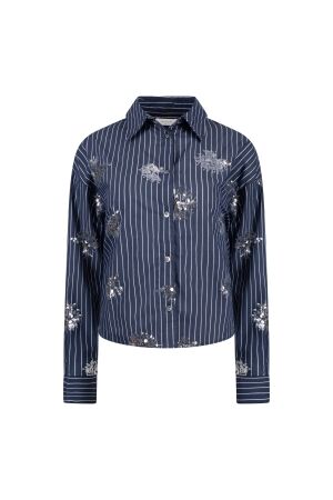 NUKUS Tessa Blouse Paillet 70 navy