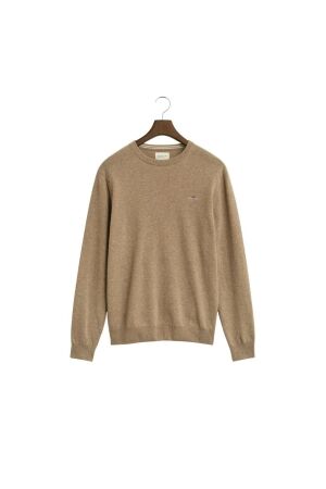 Gant Superfine Lambswool Crew Neck Sweater 295 dk. sand melange